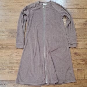Tottini Terry Brown Long Sleeve Zip-Up Dress